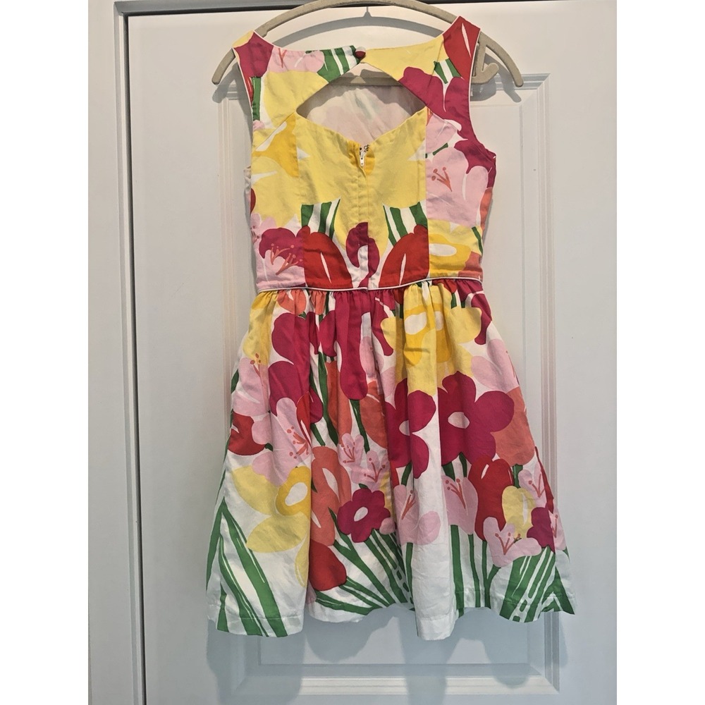 Lilly Pulitzer Sz 6 Floral Fit Flare Dress Sleeveless Keyhole Back Cotton Lined - Picture 4 of 11